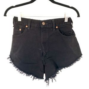 Black Levi’s Ripped Jean Shorts